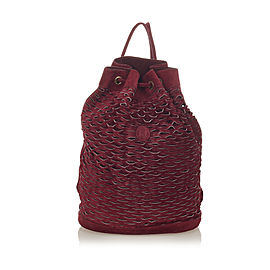 Perforated Suede Bucket Bag