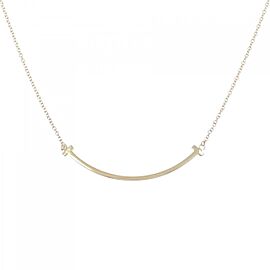 TIFFANY & Co 18K Yellow Gold T Smile Small Necklace E0130