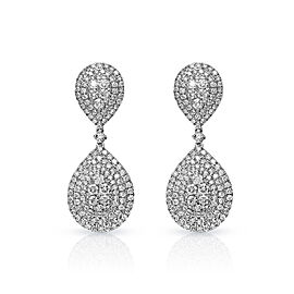 Clara Carat Round Brilliant Diamond Teardrop Earrings for Ladies in 14k White Gold
