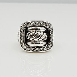 David Yurman Sterling Silver .49tcw Diamond Buckle Ring