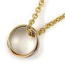 Cartier Tri-Color Gold Trinity Circle Round Forsa Chain Necklace