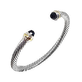 David Yurman Cable Classic Sterling Silver & 14K Yellow Gold with Black Onyx Bracelet