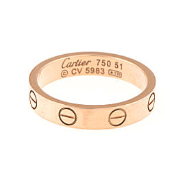 Cartier 18K Rose Gold Mini Love Ring Size 5.75