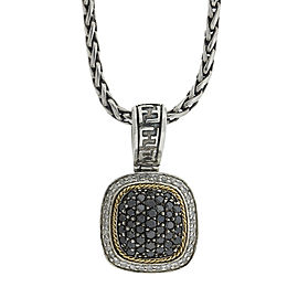Effy Balissima Two Tone White and Black Diamond Pendant Necklace
