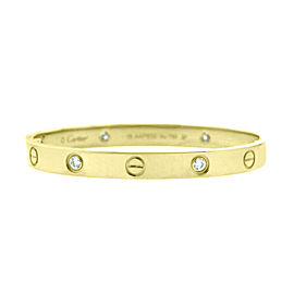Cartier Love Bracelet Yellow Gold with 4 Diamonds Size 17 B6035917