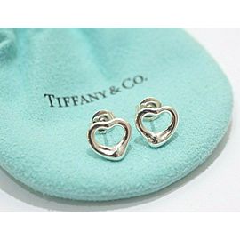 TIFFANY & Co Sterling Silver Open Heart Earrings LXGoods-271