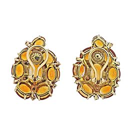 Citrine Diamond Gold Cocktail Earrings