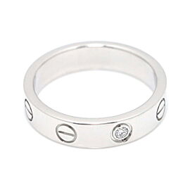 Cartier 18K White Gold US:4.5 Mini Love Diamond Ring SKYJN-31