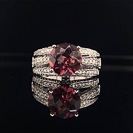 Diamond Rubellite Ring 14k Gold 3.65 Ct Women Certified $4,950