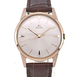 OMEGA Gold Plated Leather Silver Dial Automatic Watch LXGJHW-230