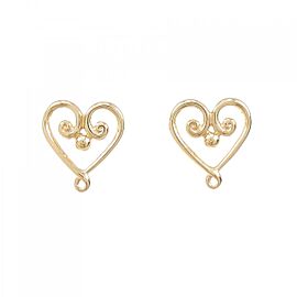 Tiffany & Co 18K Pink Gold Goldoni Heart Earrings E0811