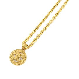 CHANEL 18k 18k Yellow Gold T Smile Small Necklace LXGYMK-379