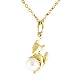 MIKIMOTO 18k Yellow Gold Pearl Necklace LXKG-633