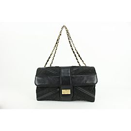 Chanel Black Quilted Suede Jumbo Reissue Flag Flap 115c5