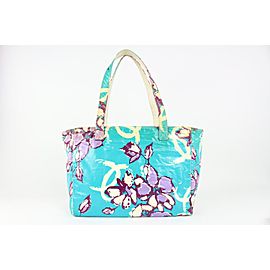 Chanel Blue Floral Shopper Tote bag 1025c5