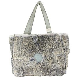 Chanel Grey Fur Rabbit Lapin Tote Bag 1014c22