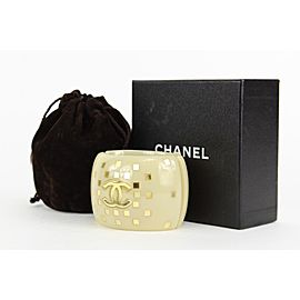 Chanel 01a Beige Gold CC Bangle Cuff Bracelet Bangle 861951