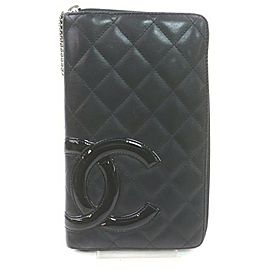 Chanel Large Black Quilted Leather Cambon Ligne Zippy Organizer Wallet 862319