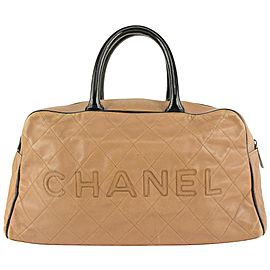 Chanel Black x Blush Pink Caviar Leather Bowler Boston Bag 1115c6