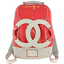 Chanel Grey x Red XL CC Sports Logo Backpack 1110c21