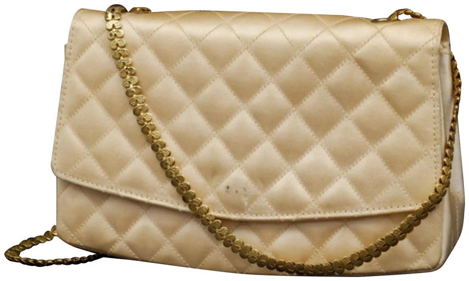 Chanel Classic Flap Diana Quilted 233156 Beige Satin Shoulder Bag