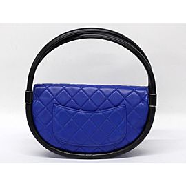 Chanel Classic Flap Hula Hoop 237821 Blue Lambskin Leather Hobo Bag