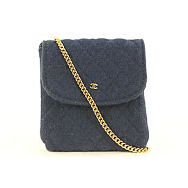 Chanel Micro Quilted Blue Classic Chain Flap Bag or Necklace 274ccs216A