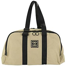 Chanel Duffle Cc Sports Line Boston 872154 Beige Canvas Weekend/Travel Bag