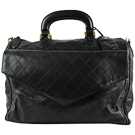 Chanel Large Quilted Lambskin Briefcase Luggage Suitcase Travel 855459