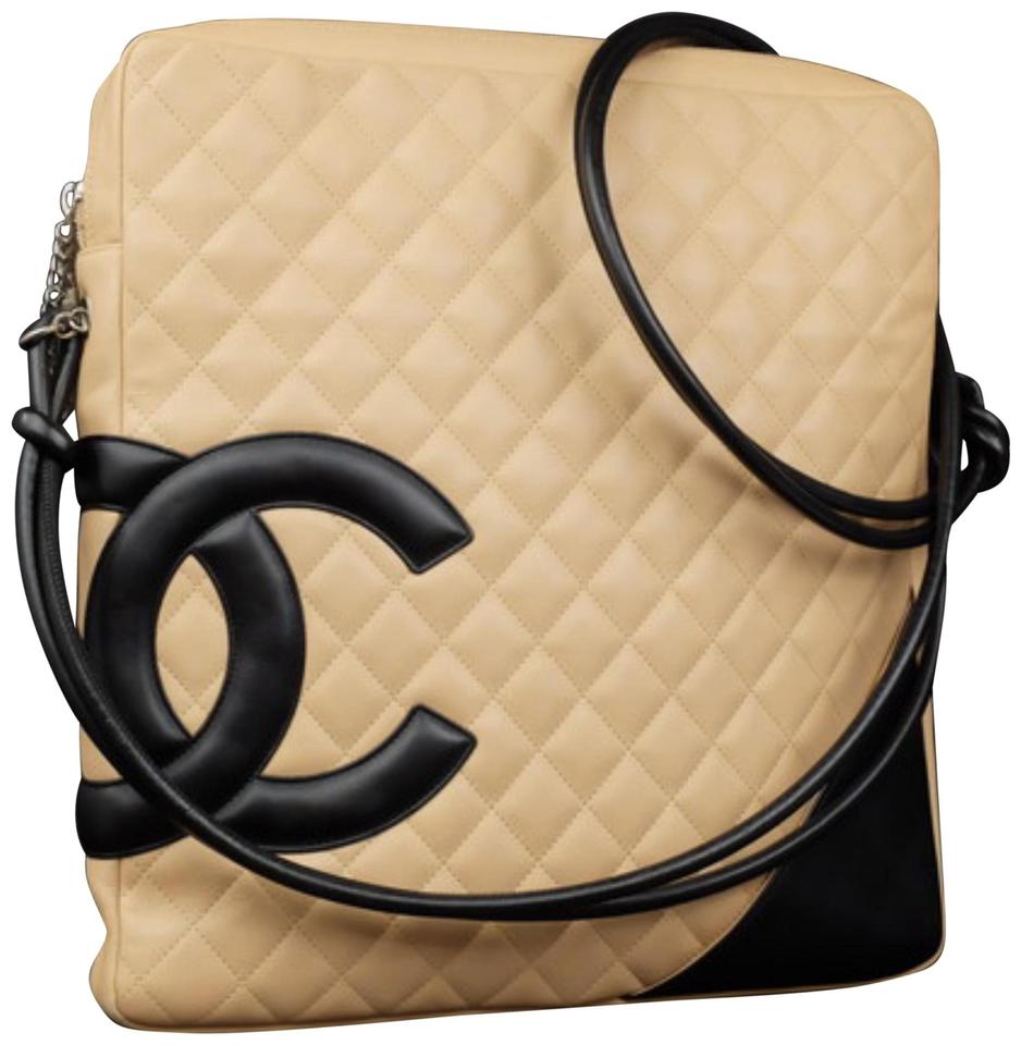 Chanel Messenger Cambon Extra 227178 Beige Quilted Leather Cross Body Bag, Chanel