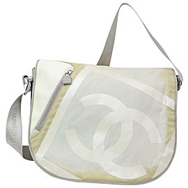Chanel Messenger Sports Cc Logo 870887 Ivory Nylon Shoulder Bag