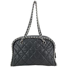Chanel Black Quilted Leather Chain Around Bowler Bag