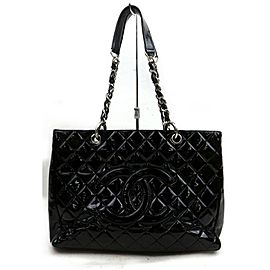 Chanel Black Quilted Patent GST Grand Shopping Tote bag 227805