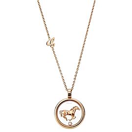 Chopard 18K Rose Gold and Diamond Animal World Horse Necklace
