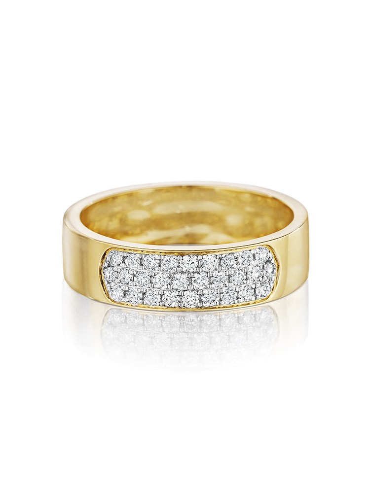 Yellow Gold Diamond Sectional Band Ring