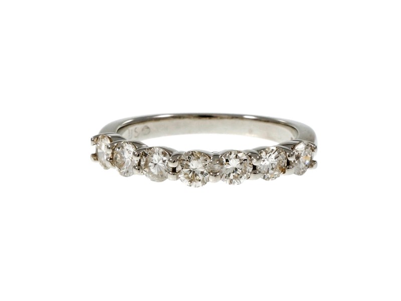 Platinum Common Prong Diamond Wedding Band Ring Size 6.5