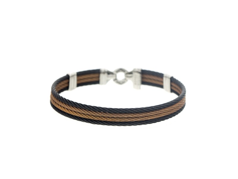 Alor 18KT/ Stainless steel Bronze-Black PVD Cable Bracelet
