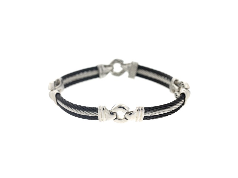 Alor 18KT/ stainless steel with Black PVD & GRAY Cable Bracelet
