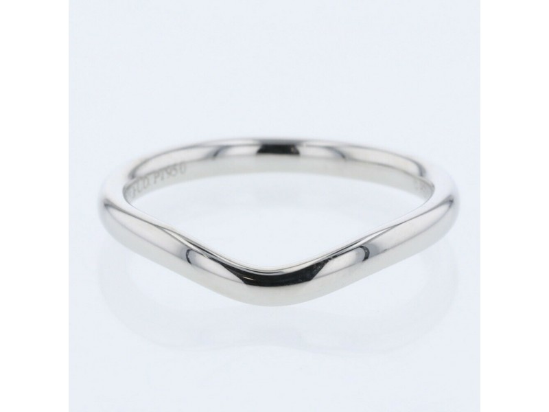 TIFFANY & Co 950 Platinum Curved band  Ring LXGBKT-231