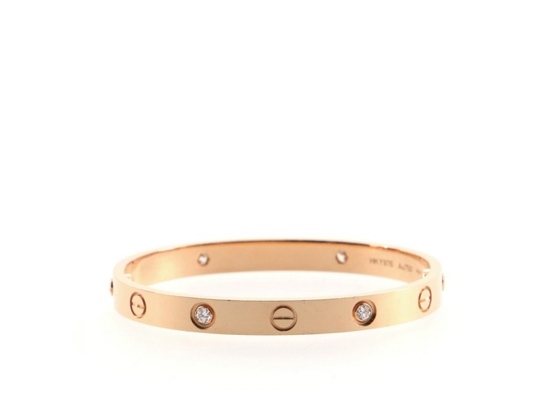 cartier love bracelet rose gold 4 diamonds