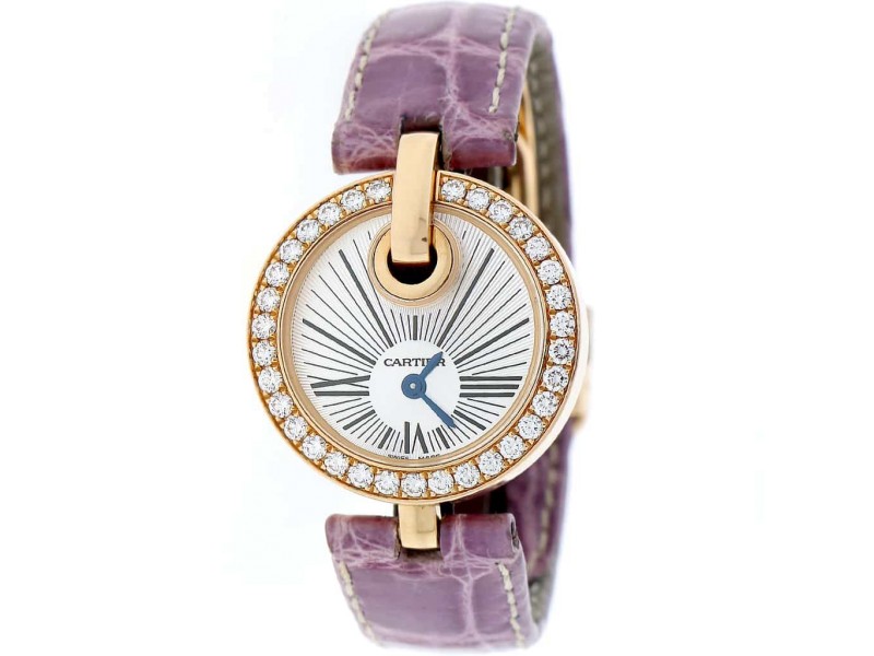 Cartier Captive de Cartier 18K Rose Gold 27MM Silver Sunburst Dial Ladies Watch WG600007