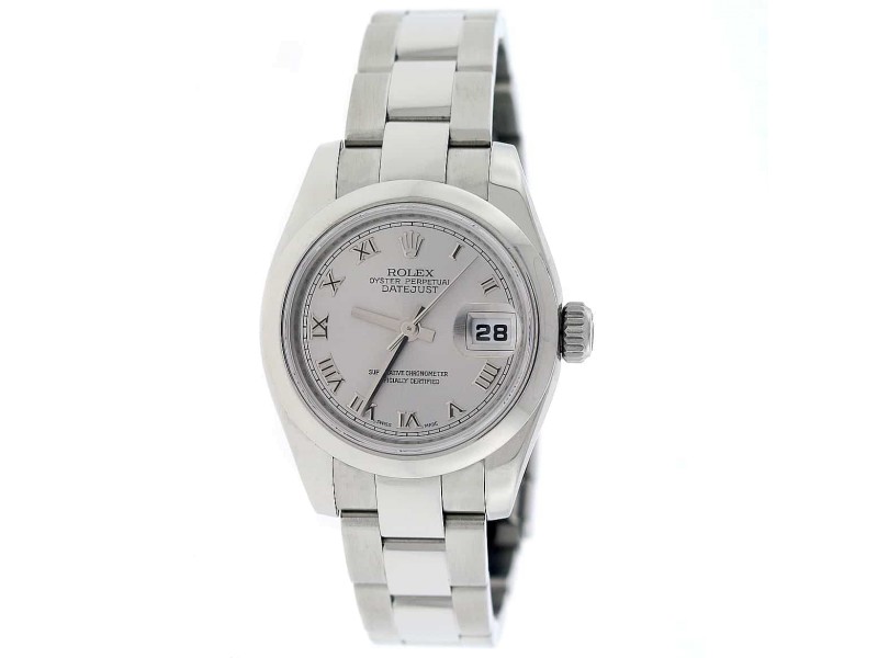 Rolex Datejust Ladies Rhodium Roman Dial 26MM Automatic Stainless Steel Watch 179160
