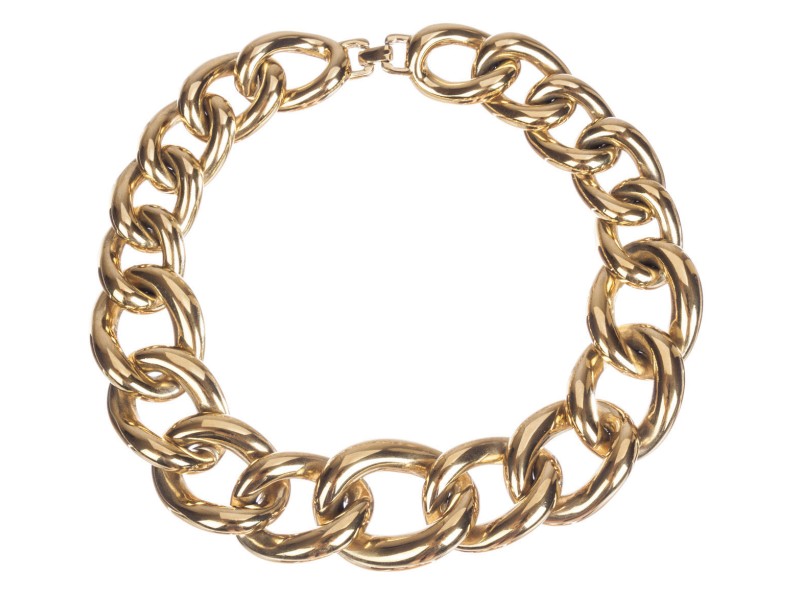 Givenchy Massive Runway Bold Gold tone Chain Necklace 