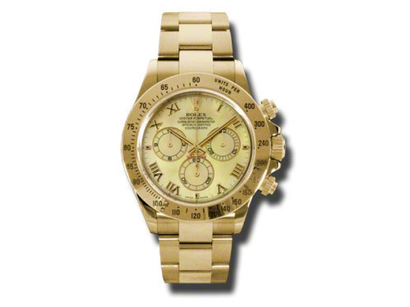 Rolex Daytona Yellow Gold Yellow Mother of Pearl Dial 40mm Watch