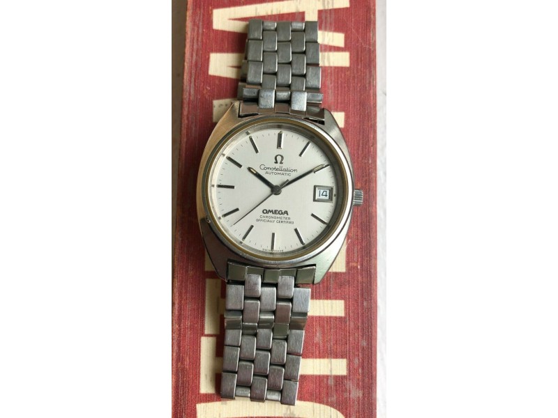 Vintage Omega Constellation Automatic Cushion Case w/ Bracelet Watch