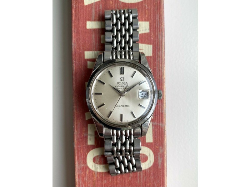 Vintage Omega Seamaster Chronometer Automatic Silver Sunburst Dial Watch
