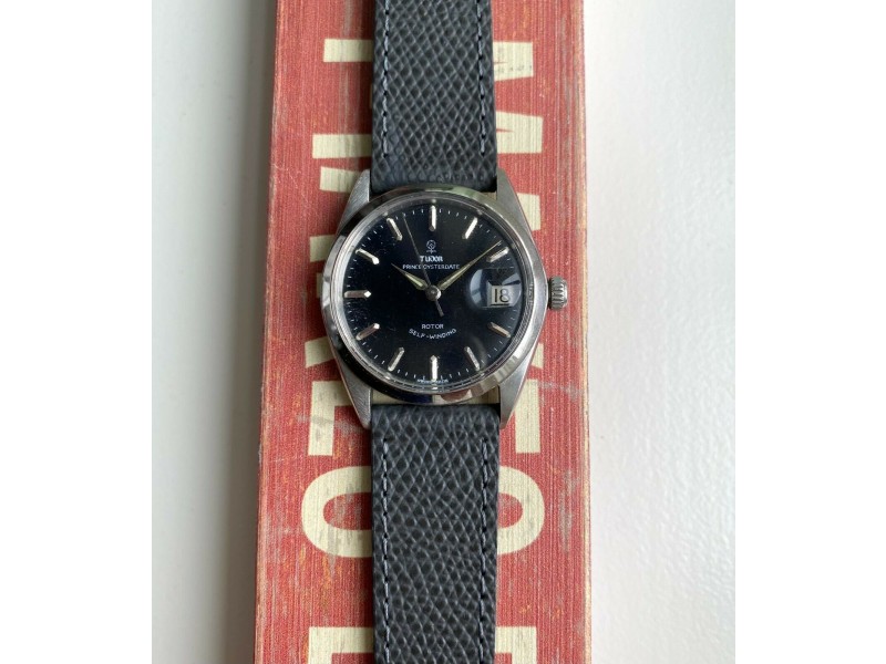 Vintage Tudor Prince Oysterdate 1966 Automatic Matte Black Rose Dial Watch