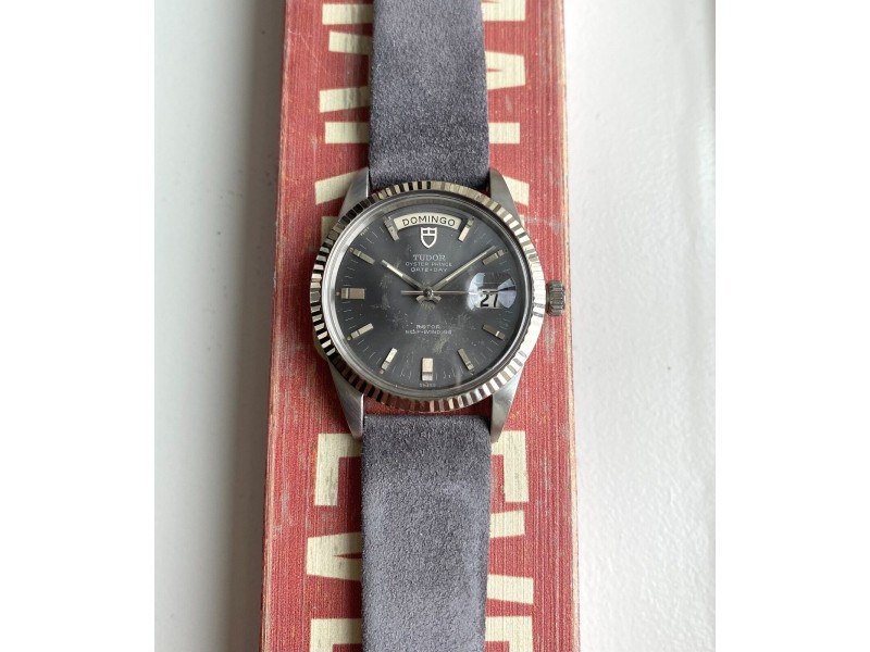 Vintage Tudor Oyster Prince Date Day 38mm Jumbo Grey Dial  