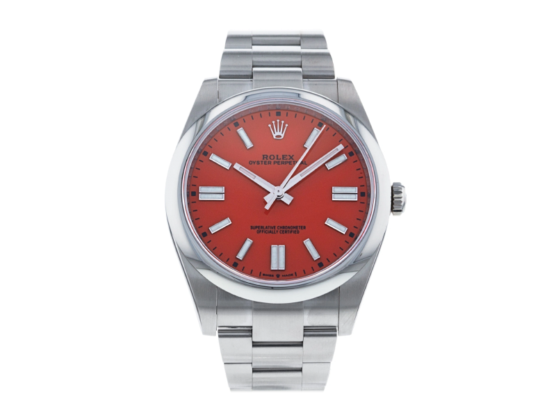Rolex Oyster Perpetual 41mm Coral Red Watch 124300