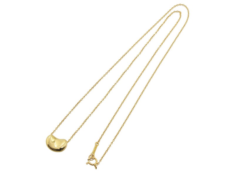 Tiffany & Co. 18K Yellow Gold Bean Necklace Pendant LXGCH-5